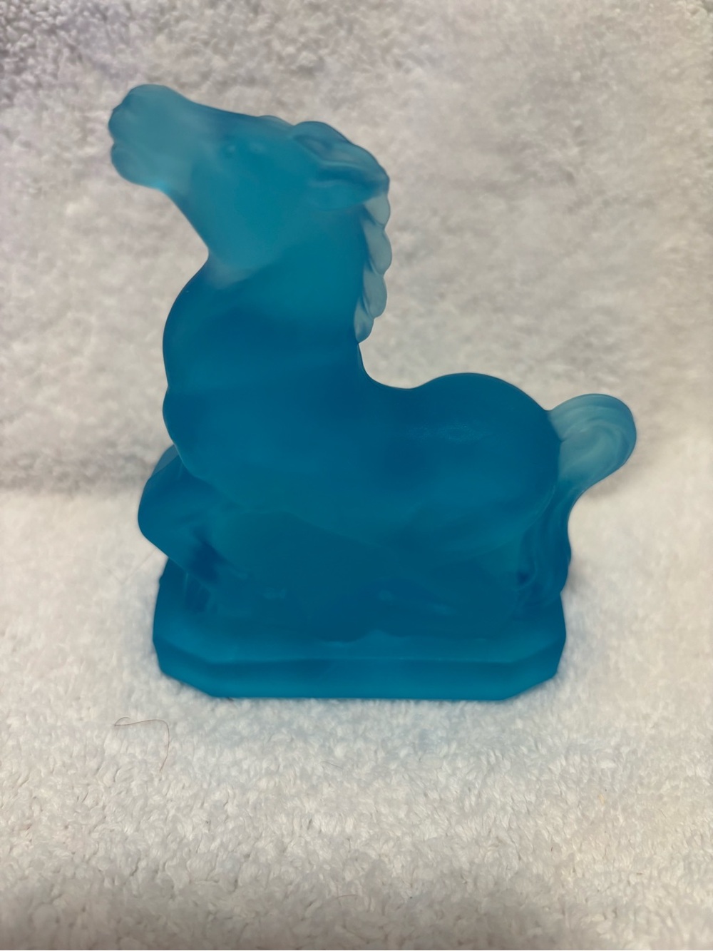 Frosted Satin Blue Joey the Horse Boyd Glass